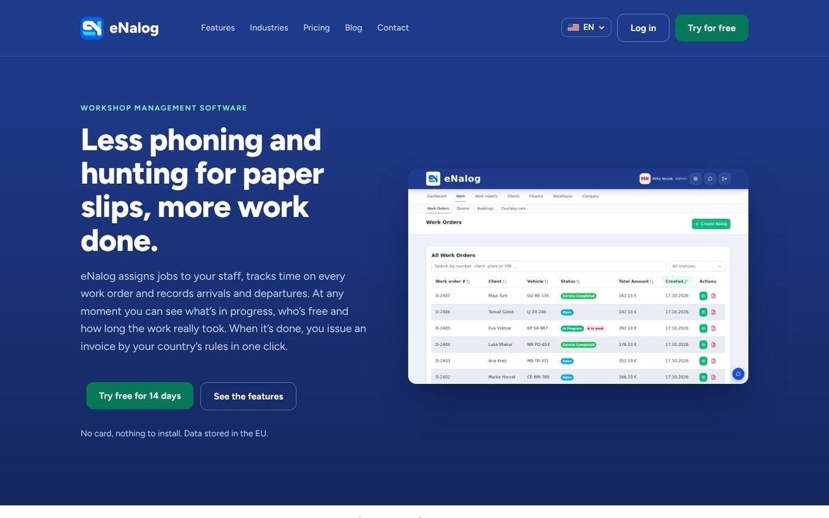 eNalog, screenshot